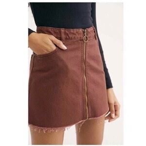 Free People We The Free Denim Zipper Skirt